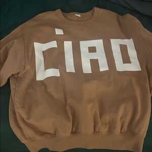 Clare V Ciao Sweatshirt in Nutmeg